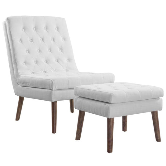 Monty Upholstered Lounge Chair and Ottoman - living-essentials
