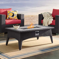 Splender 43.5" Rectangle Outdoor Patio Fire Pit Table - living-essentials