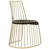 Rivulet Gold Stainless Steel Upholstered Velvet Dining Chair - living-essentials