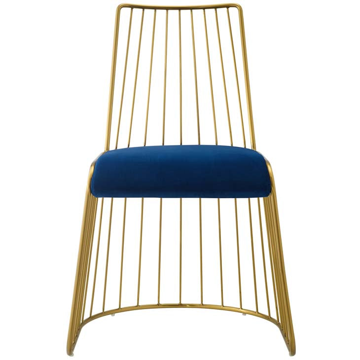 Rivulet Gold Stainless Steel Upholstered Velvet Dining Chair - living-essentials