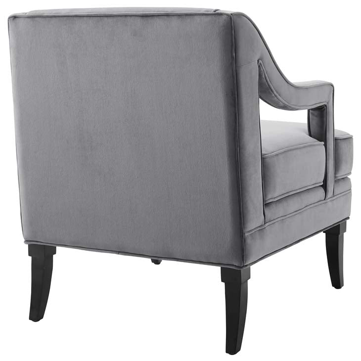 Coincide Button Tufted Upholstered Velvet Armchair - living-essentials