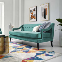 Coincide Button Tufted Upholstered Velvet Sofa - living-essentials