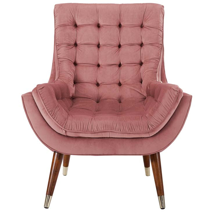 Recommend Button Tufted Upholstered Velvet Lounge Chair - living-essentials
