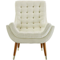 Recommend Button Tufted Upholstered Velvet Lounge Chair - living-essentials