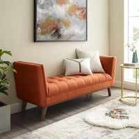 Heaven Tufted Button Upholstered Fabric Accent Bench - living-essentials