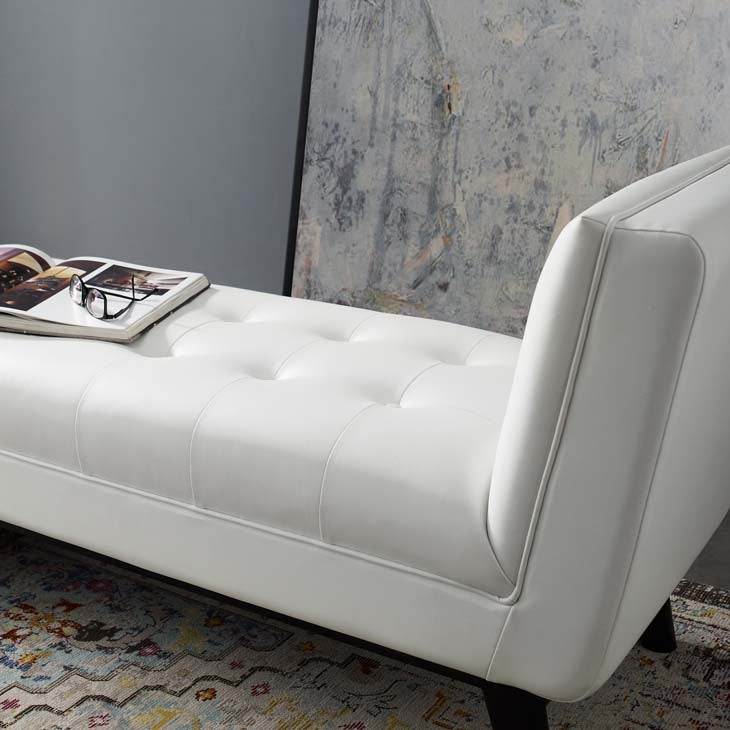 Heaven Tufted Button Faux Leather Accent Bench - living-essentials