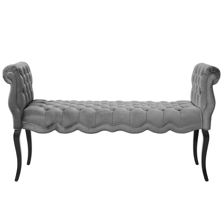 Adelia Chesterfield Style Button Tufted Performance Velvet Bench - living-essentials