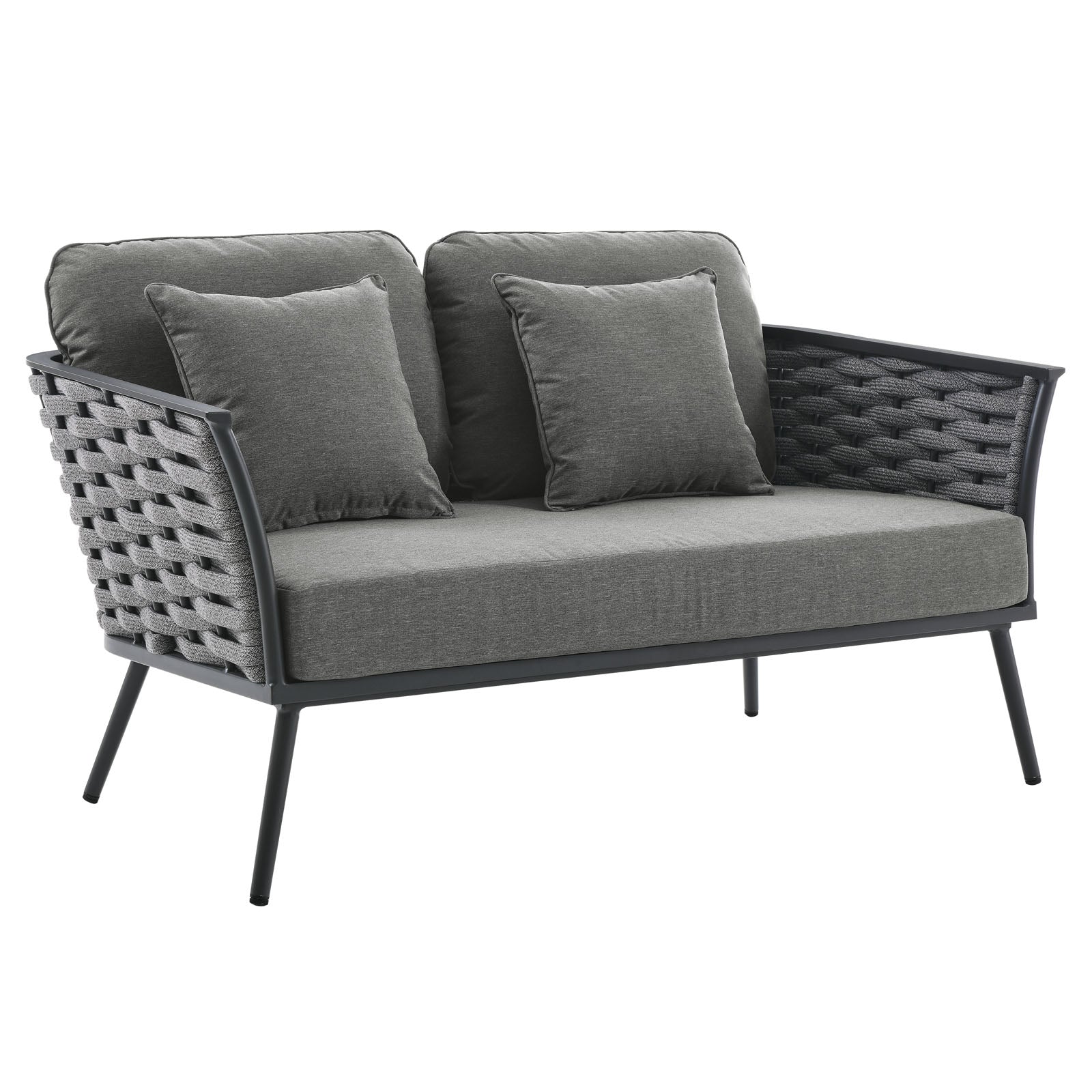 Yanick Outdoor Patio Aluminum Loveseat