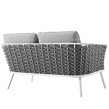 Yanick Outdoor Patio Aluminum Loveseat