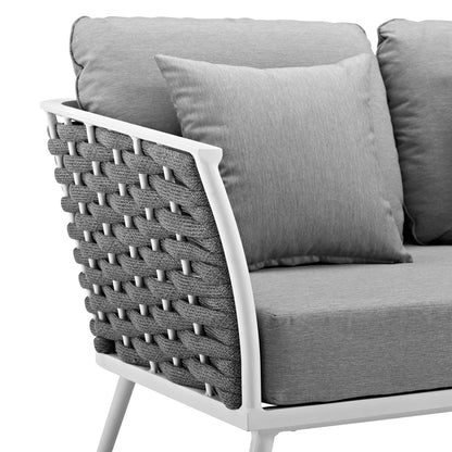 Yanick Outdoor Patio Aluminum Loveseat