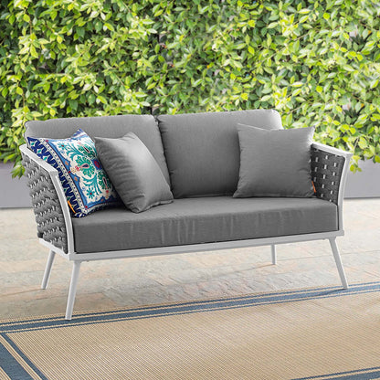Yanick Outdoor Patio Aluminum Loveseat