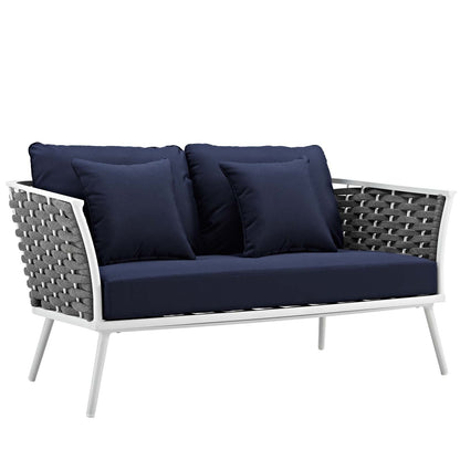 Yanick Outdoor Patio Aluminum Loveseat