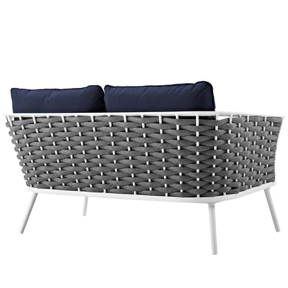Yanick Outdoor Patio Aluminum Loveseat