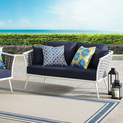 Yanick Outdoor Patio Aluminum Loveseat