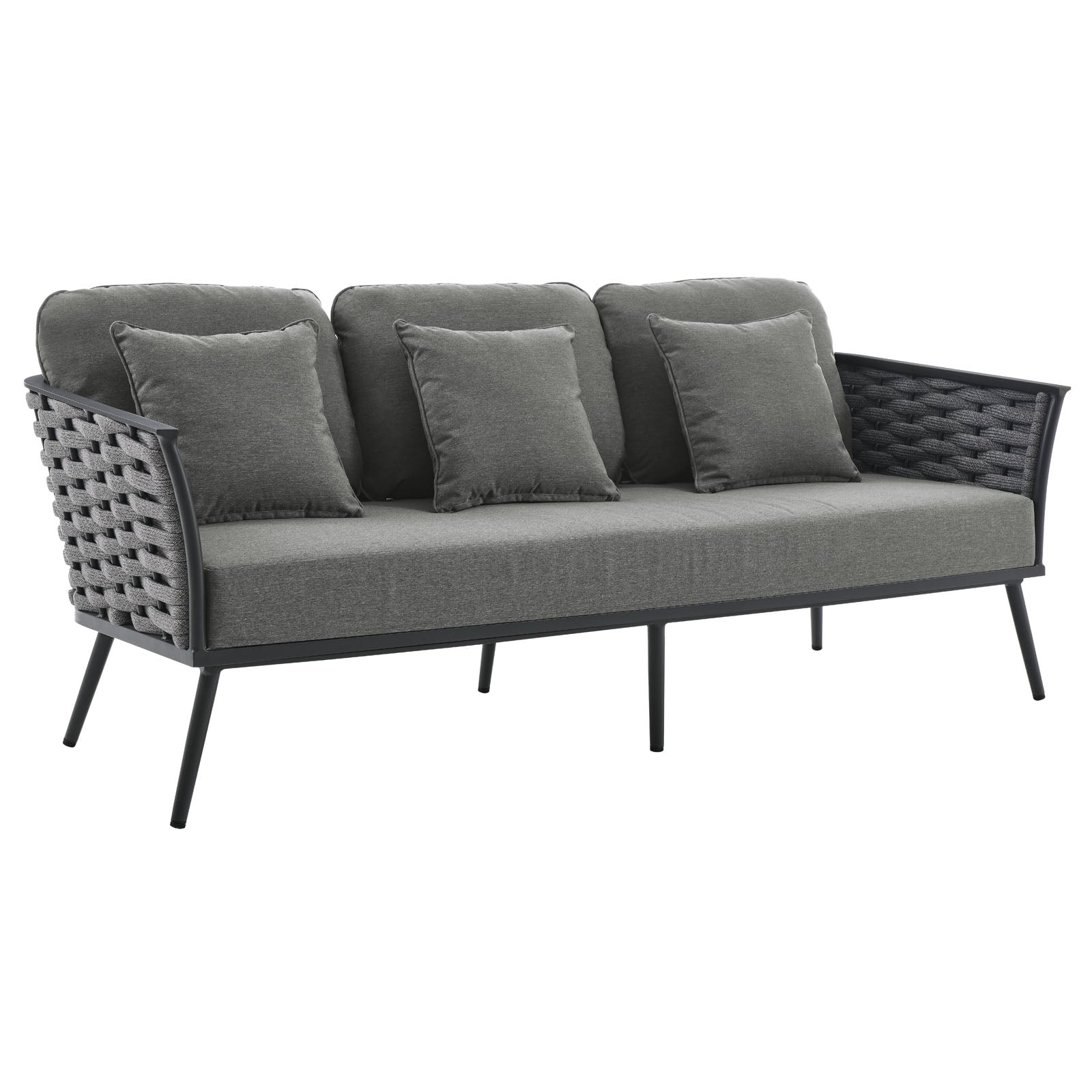 Yanick Outdoor Patio Aluminum Sofa