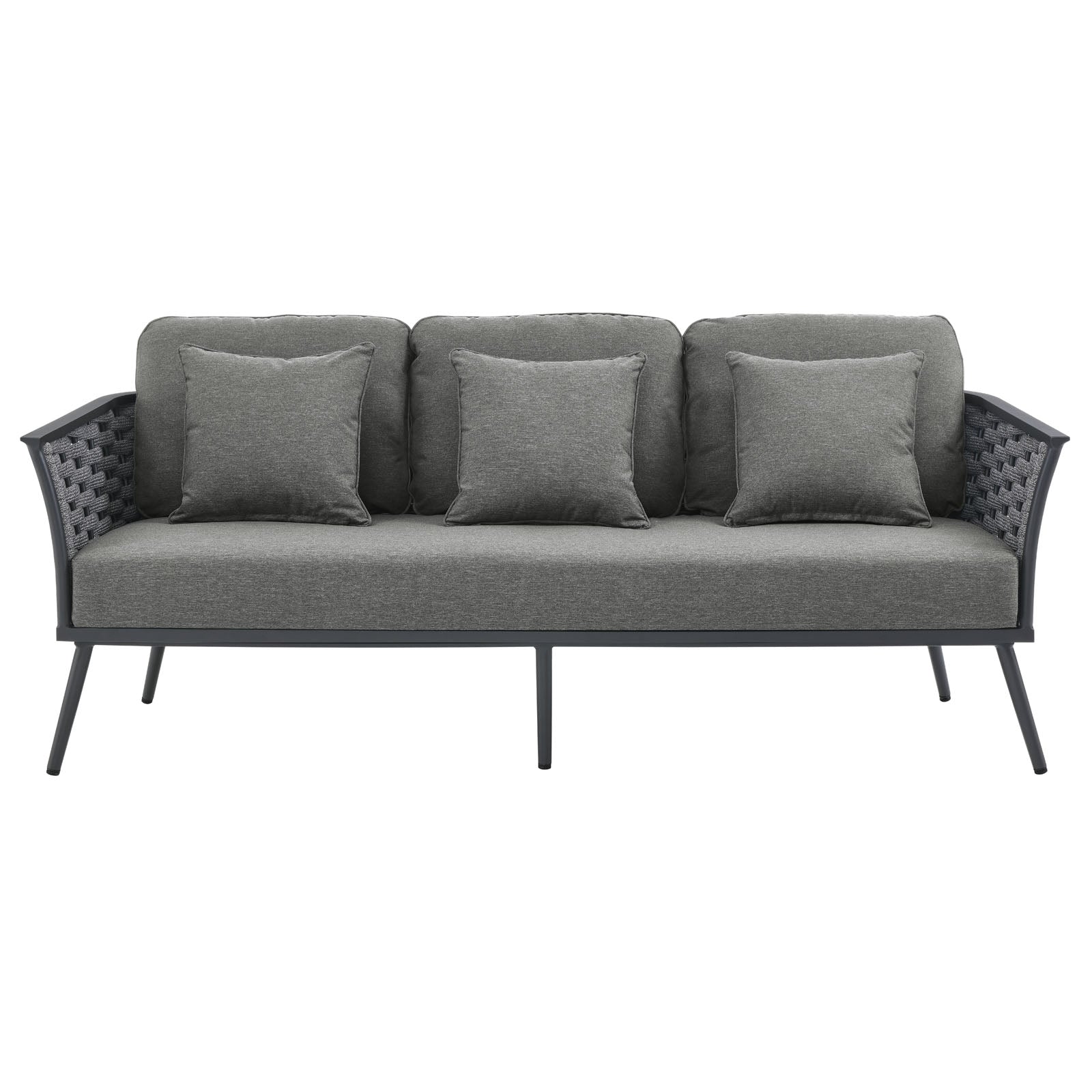 Yanick Outdoor Patio Aluminum Sofa