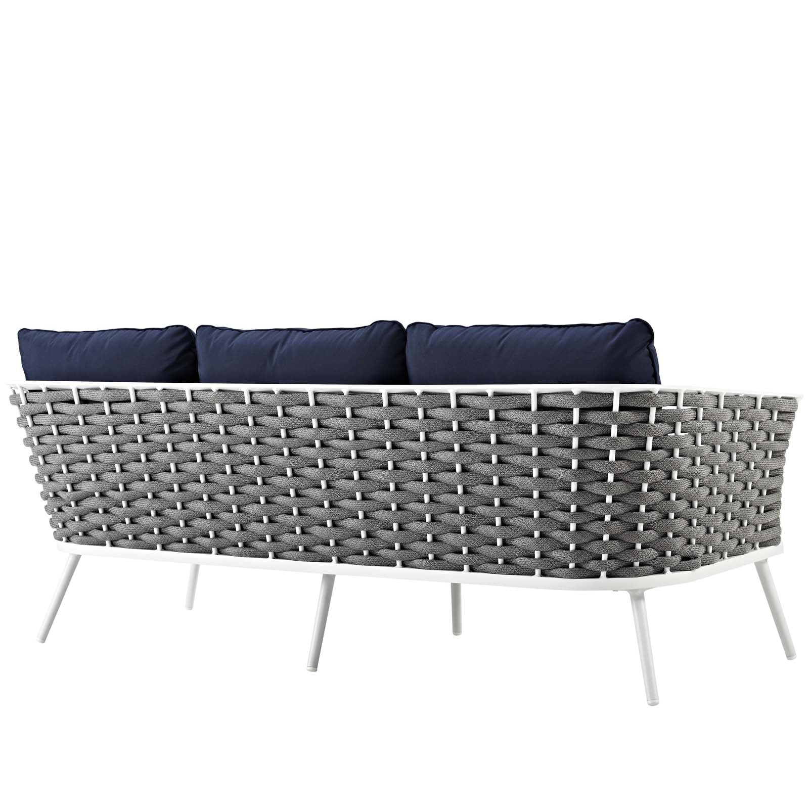 Yanick Outdoor Patio Aluminum Sofa