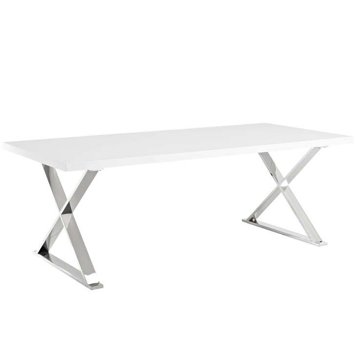 Shelby White Silver Dining Table - living-essentials