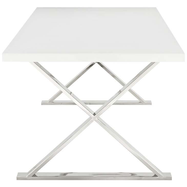 Shelby White Silver Dining Table - living-essentials