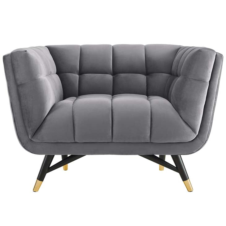 Adept Upholstered Velvet Armchair - living-essentials