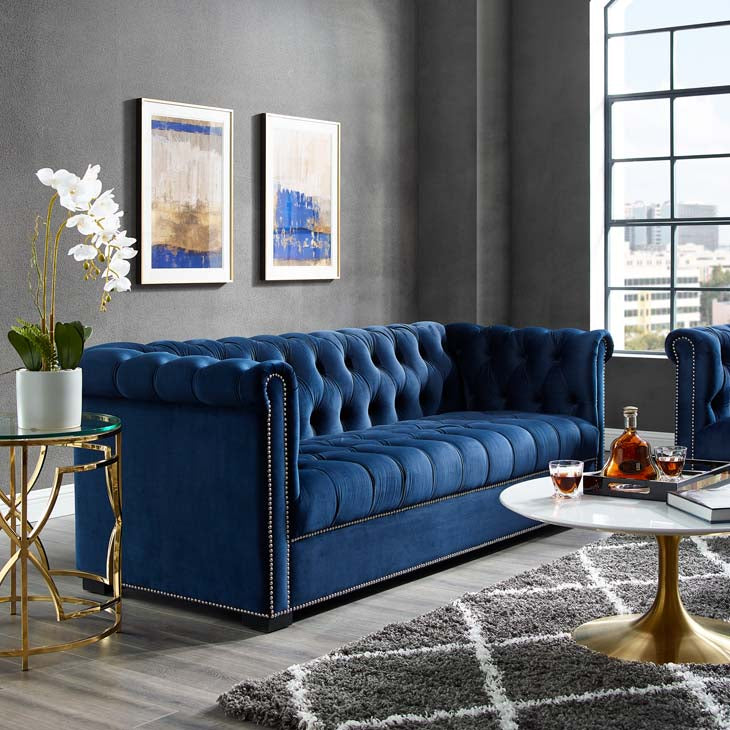 Henry Upholstered Velvet Sofa - living-essentials