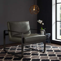 Asher Gray Faux Leather Armchair - living-essentials