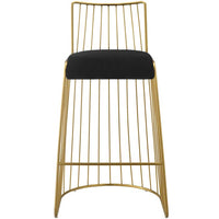 Rivulet Gold Stainless Steel Upholstered Velvet Bar Stool - living-essentials