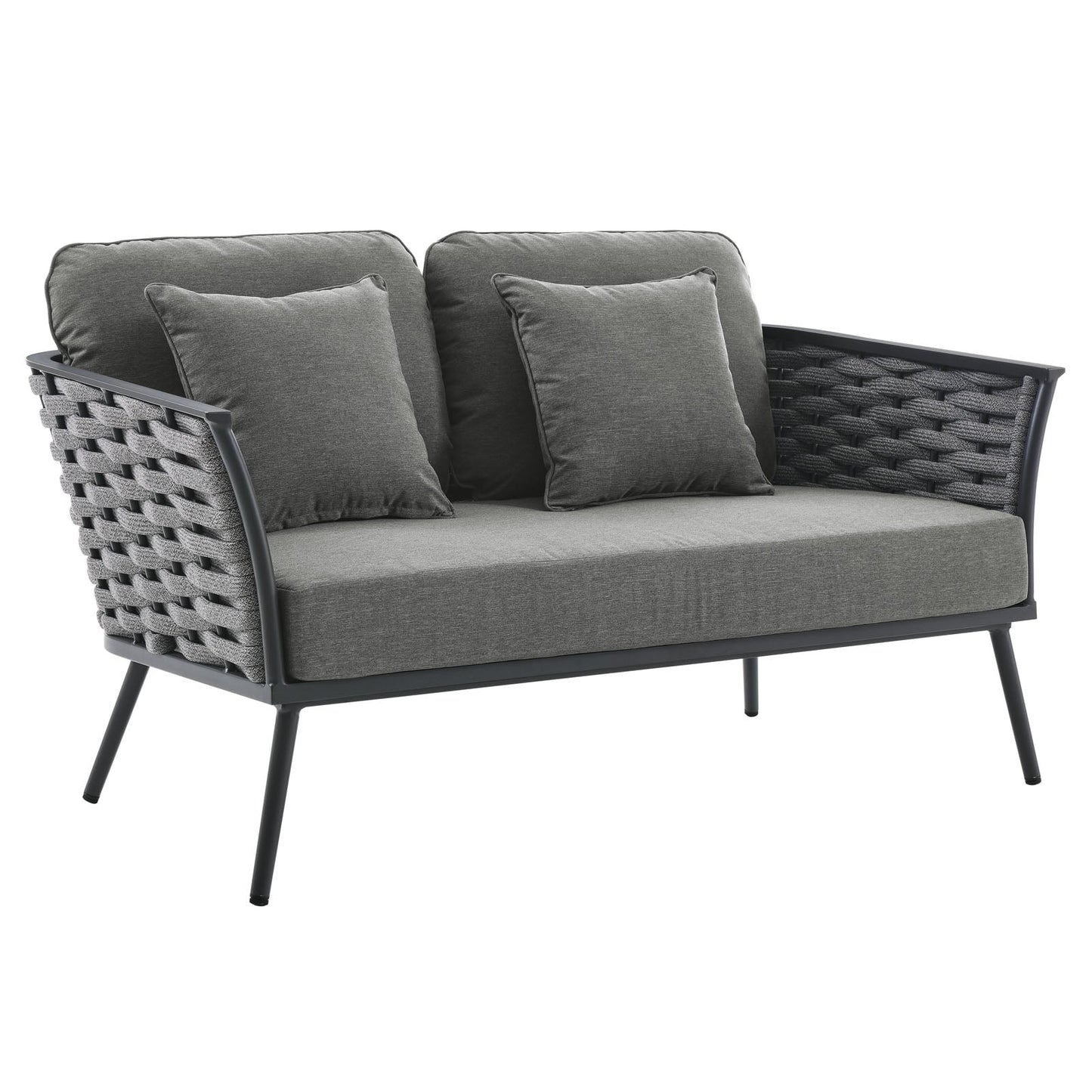 Sahira 4 Piece Outdoor Patio Aluminum Sectional Sofa Set