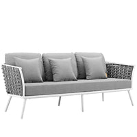 Sahira 3 Piece Outdoor Patio Aluminum Sectional Sofa Set