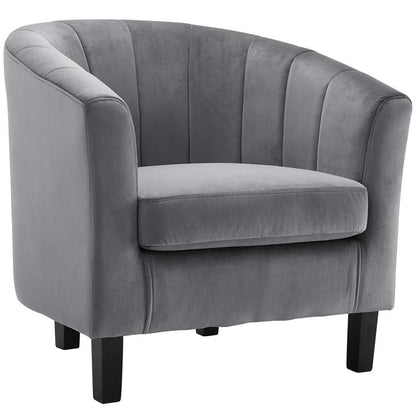Prospect Channel Tufted Upholstered Velvet Armchair - living-essentials