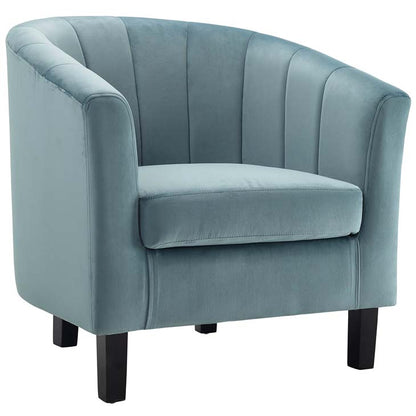 Prospect Channel Tufted Upholstered Velvet Armchair - living-essentials