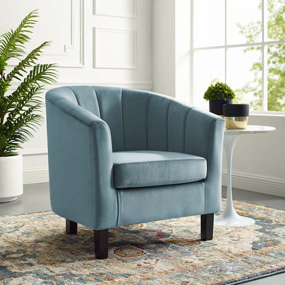 Prospect Channel Tufted Upholstered Velvet Armchair - living-essentials