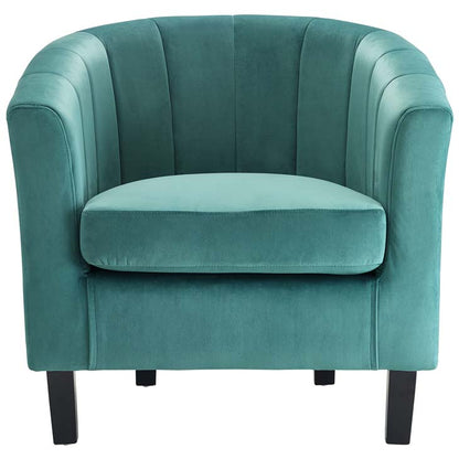 Prospect Channel Tufted Upholstered Velvet Armchair - living-essentials