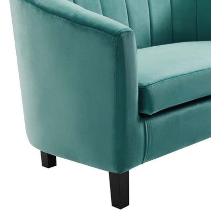 Prospect Channel Tufted Upholstered Velvet Armchair - living-essentials