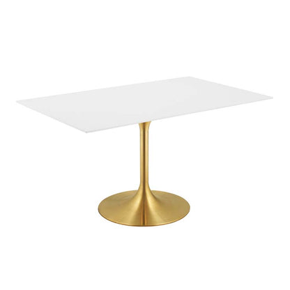 Tulip Style 60" Gold Rectangle Dining Table - living-essentials