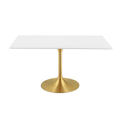 Tulip Style 60" Gold Rectangle Dining Table - living-essentials