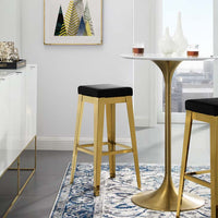 Arrive Gold Stainless Steel Upholstered Velvet Bar Stool - living-essentials