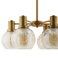 Resound Amber Glass and Brass Pendant Chandelier - living-essentials