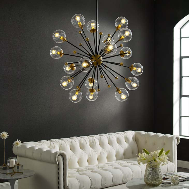Connie Clear Glass and Brass Ceiling Light Pendant Chandelier - living-essentials