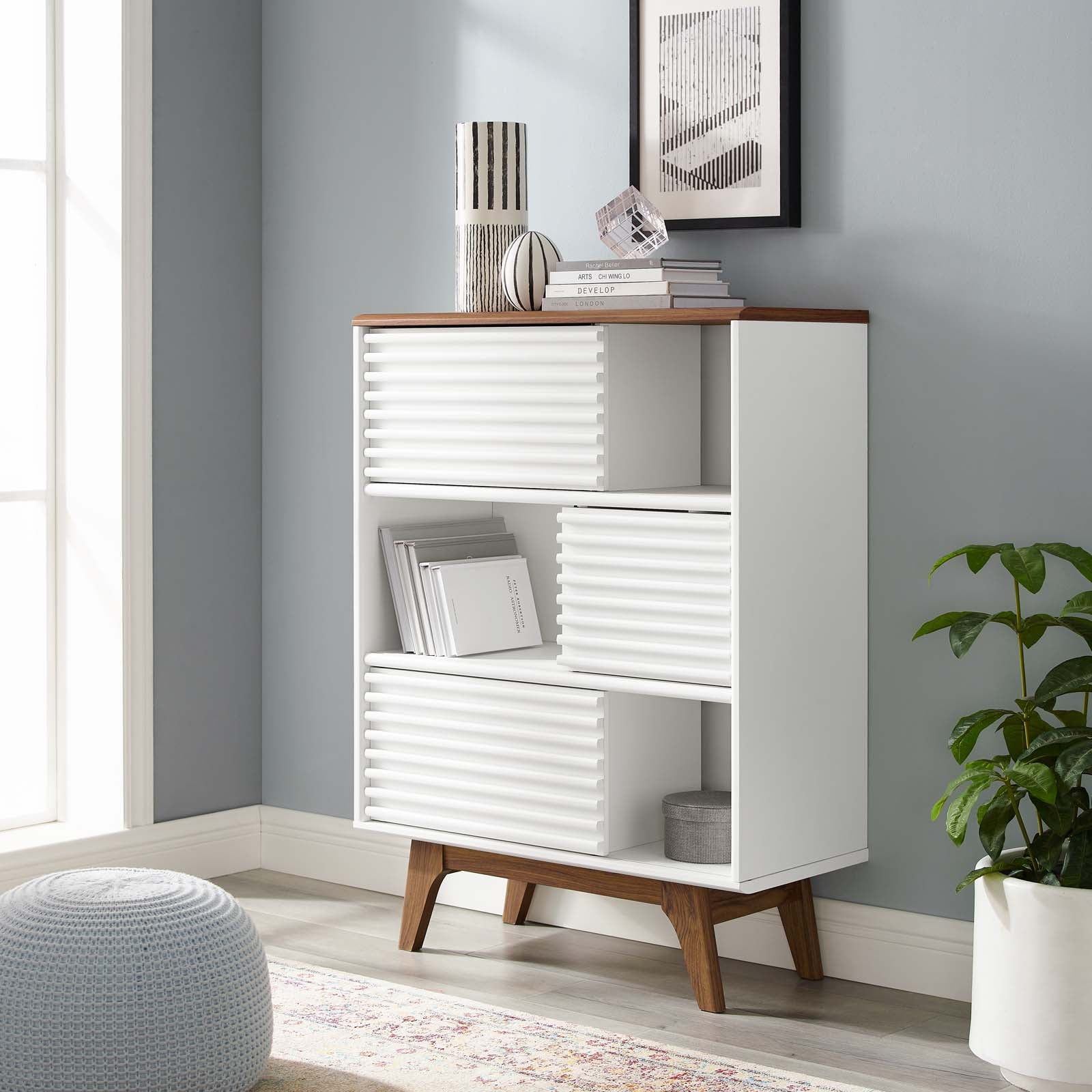 Grana Three-Tier Display Storage Cabinet Stand