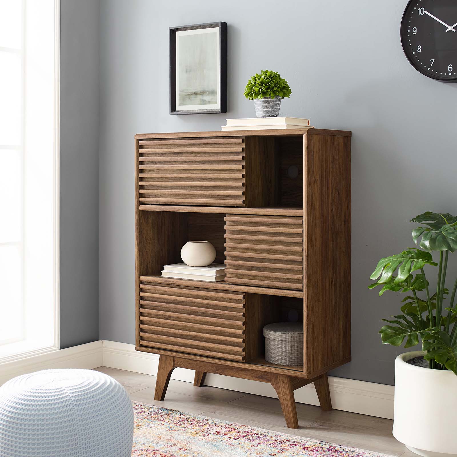 Grana Three-Tier Display Storage Cabinet Stand