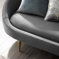 Supreme Vertical Curve Back Performance Velvet Sofa - living-essentials