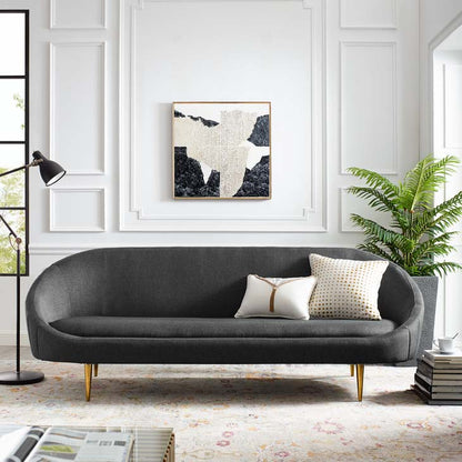 Supreme Vertical Curve Back Fabric Sofa - living-essentials