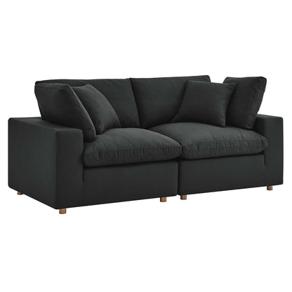 Connie Down Filled Overstuffed 2 Piece Sectional Sofa Set