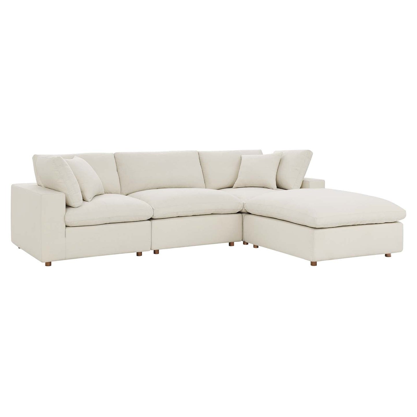 Connie Down Filled Overstuffed 4 Piece Sectional Sofa Set