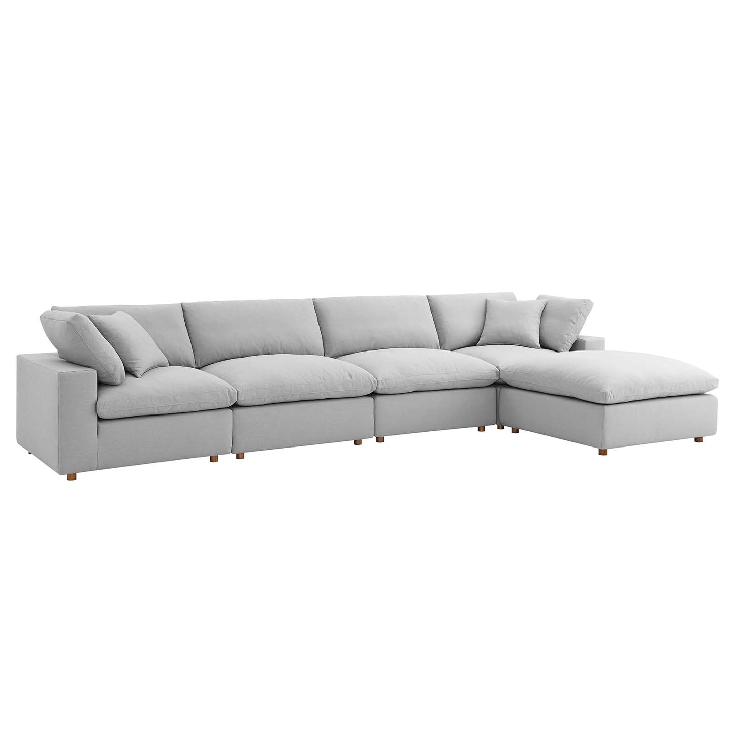 Connie Down Filled Overstuffed 5 Piece Sectional Sofa Set