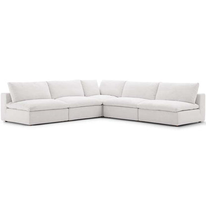 Common Down Filled Overstuffed 5 Piece Sectional Sofa - living-essentials