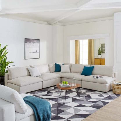 Common Down Filled Overstuffed 5 Piece Sectional Sofa - living-essentials