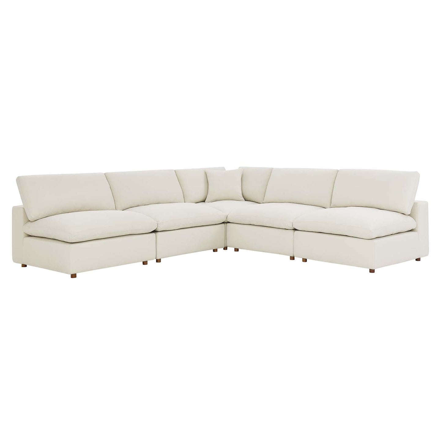 Connie Down Filled Overstuffed 5-Piece Armless Sectional Sofa