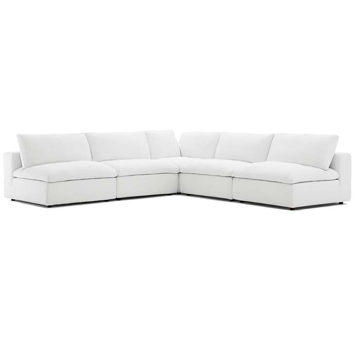 Common Down Filled Overstuffed 5 Piece Sectional Sofa - living-essentials